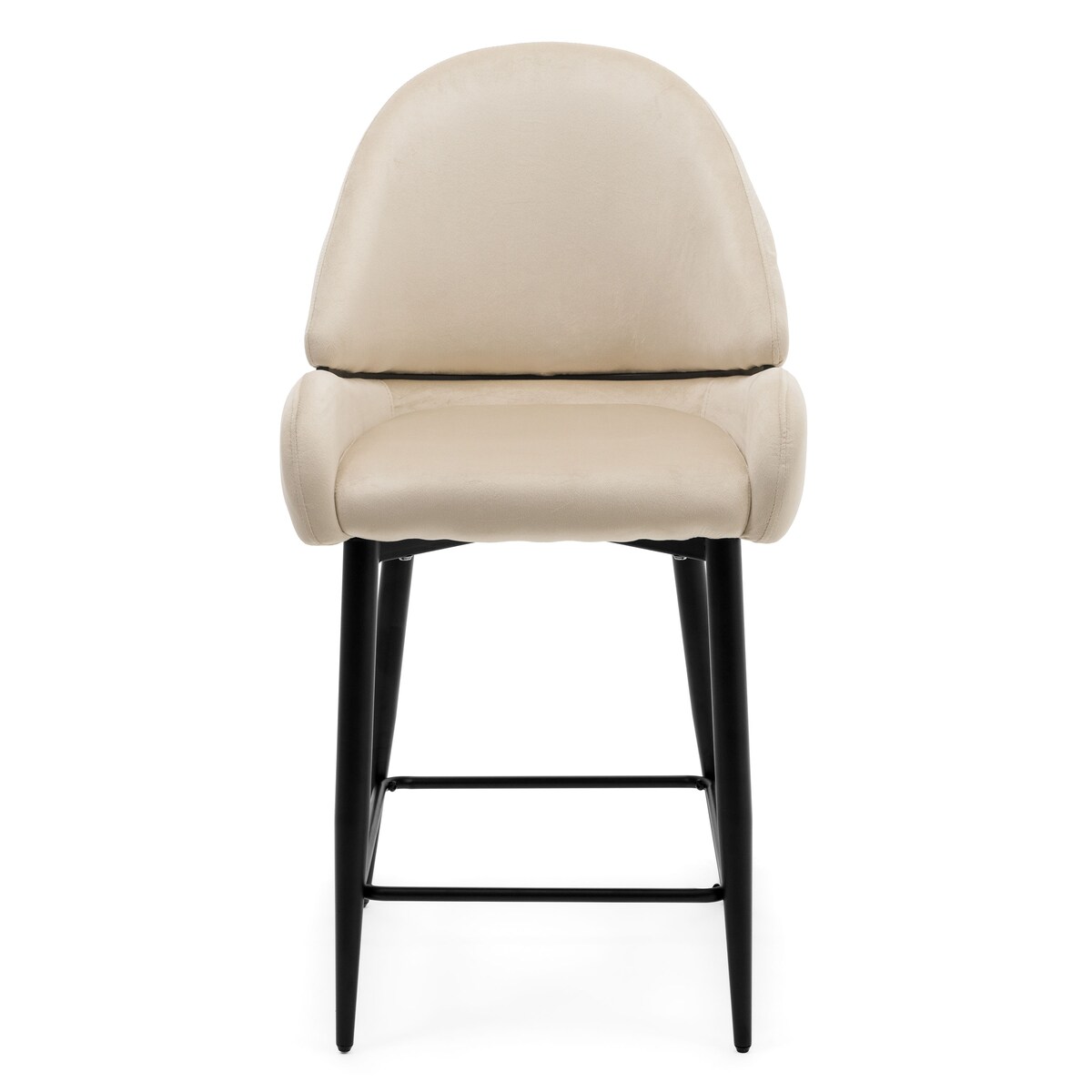 Hoker tapicerowany welurowy do salonu BERGAMO beżowy