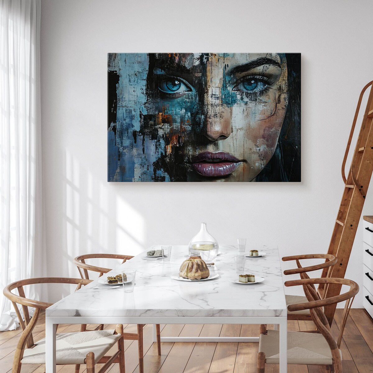 OBRAZ DO SALONU SYPIALNI ABSTRAKCYJNY PORTRET KOBIETY MURAL 120x80cm