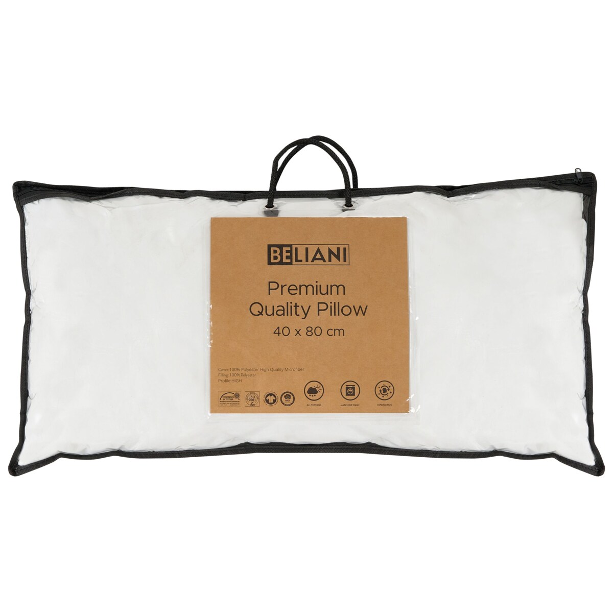 Zestaw 2 poduszek ERRIGAL Wysoka Mikrofibra 40 x 80 cm Biały