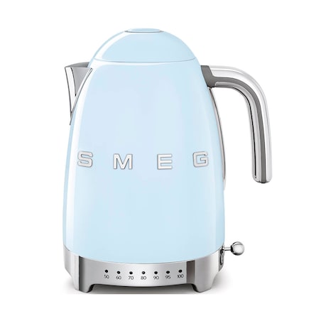 Czajnik elektryczny z regulacją temperatury pastelowy błękit 50's Style, 1700 ml, SMEG