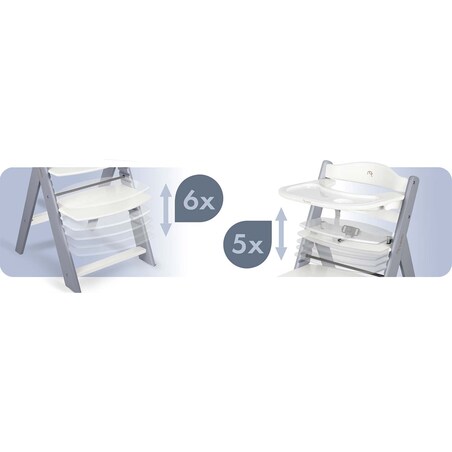 Drewniane krzesełko do karmienia Nukido tacka solidne regulowane pasy 703001