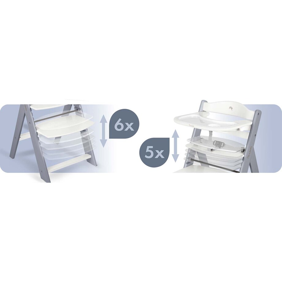 Drewniane krzesełko do karmienia Nukido tacka solidne regulowane pasy 703001