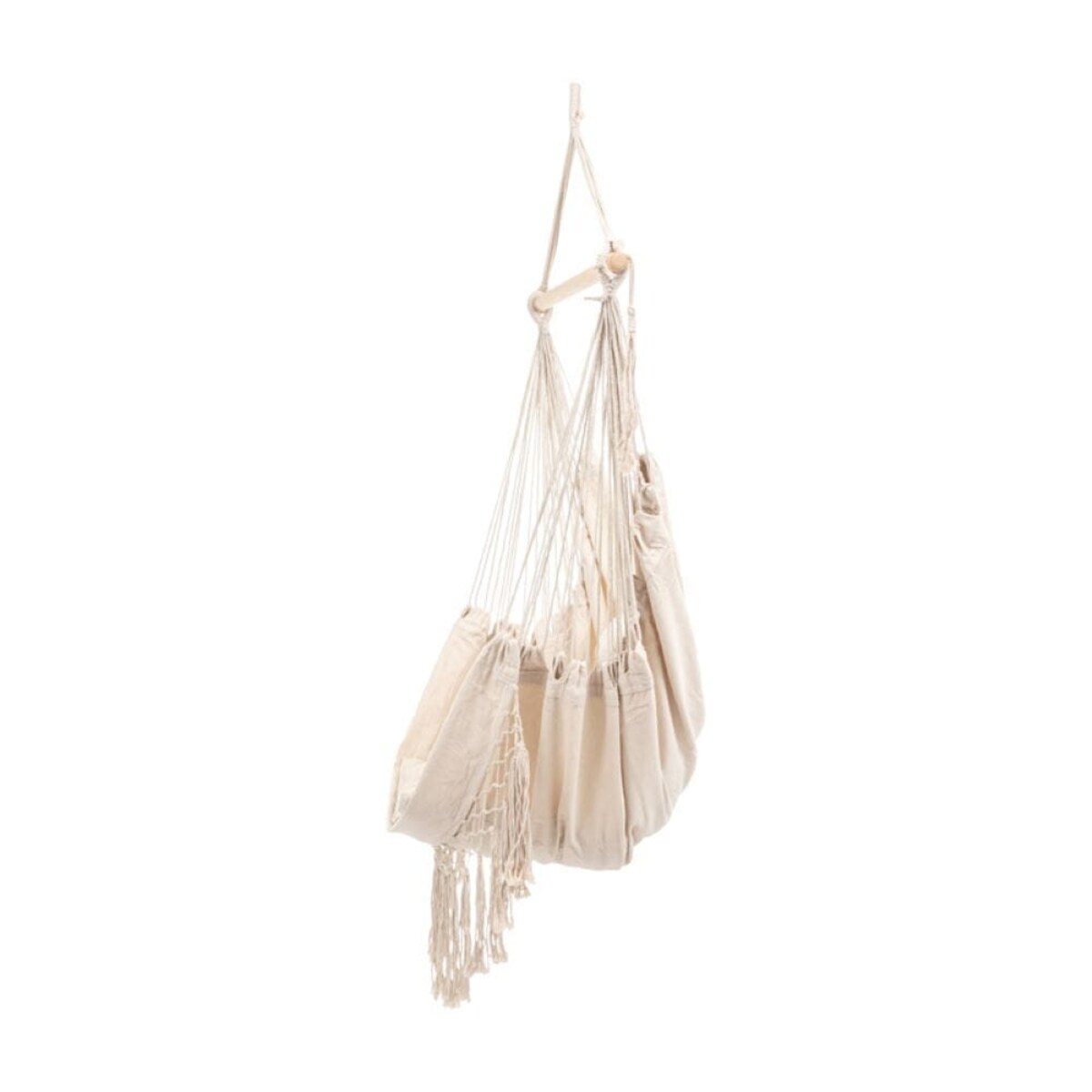 Krzesło wiszące ogrodowe hamak, brazylijskie L beżowe