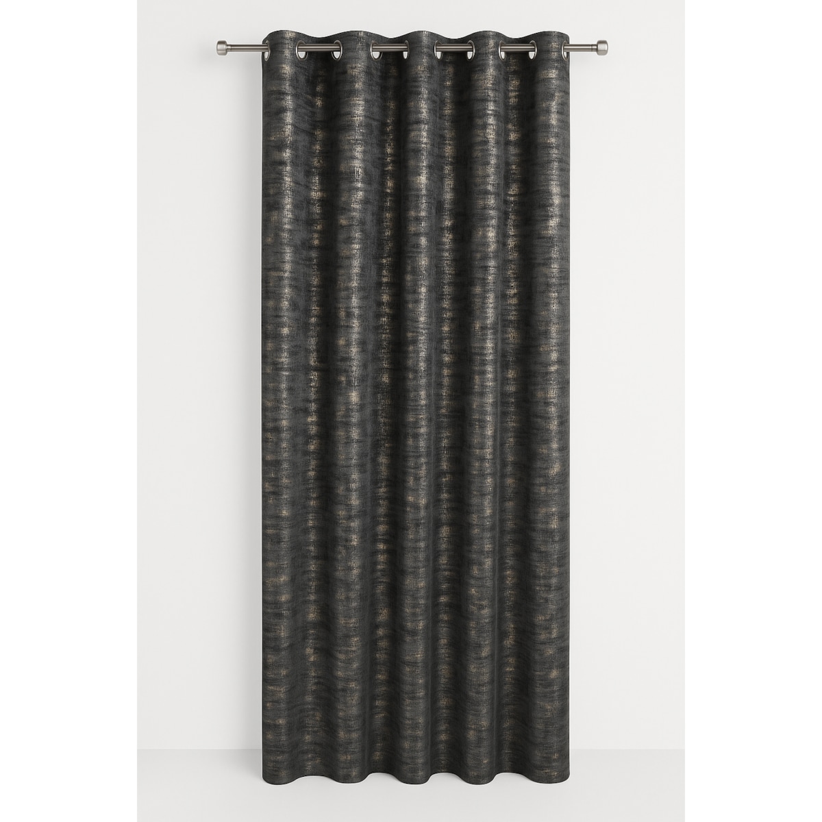 Zasłona ze złotymi przetarciami 140x250 cm na przelotkach | czarny ze złotem