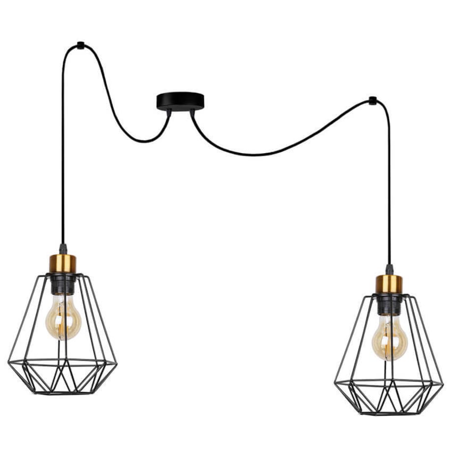 Kuchenna lampa wisząca Primo loft nad wyspę czarna złota