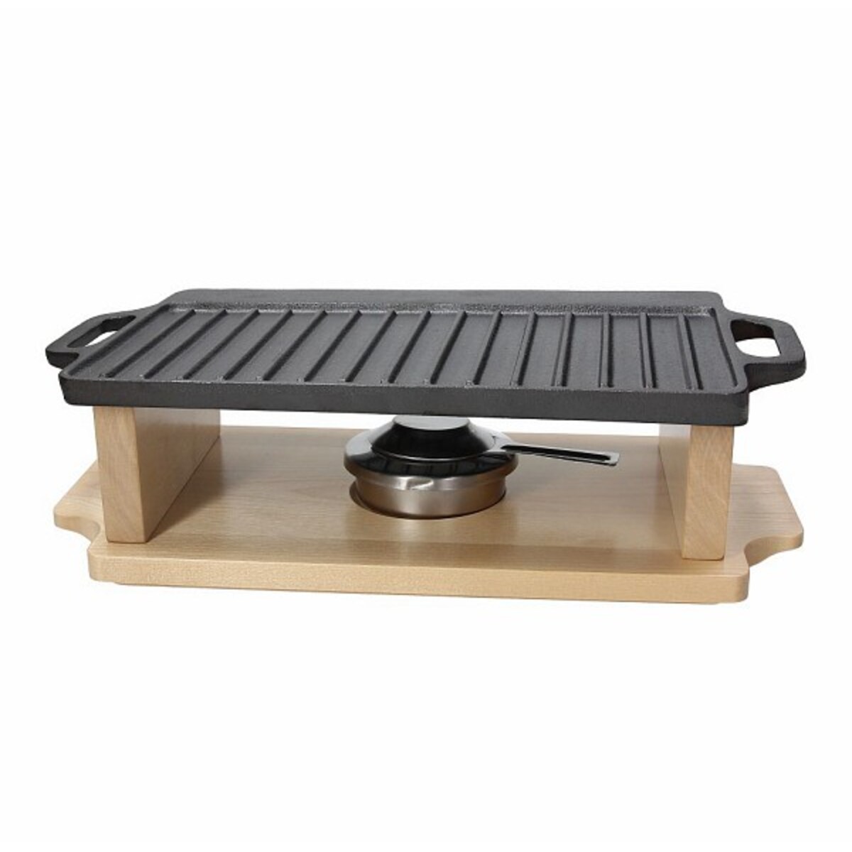 FUSION TASTE GRILL 33 X 20 CM Z DREWNIANĄ PODSTAWKĄ I STALOWYM PALNIKIEM