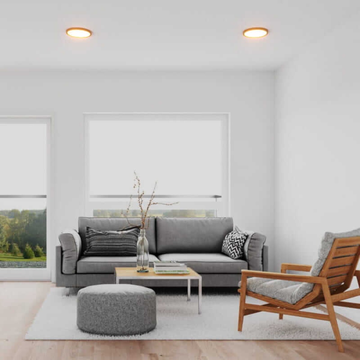 Okrągła lampa sufitowa Maze ABR-PLO-OCED-18W Abruzzo LED 18W 3000-6000K drewniana biała