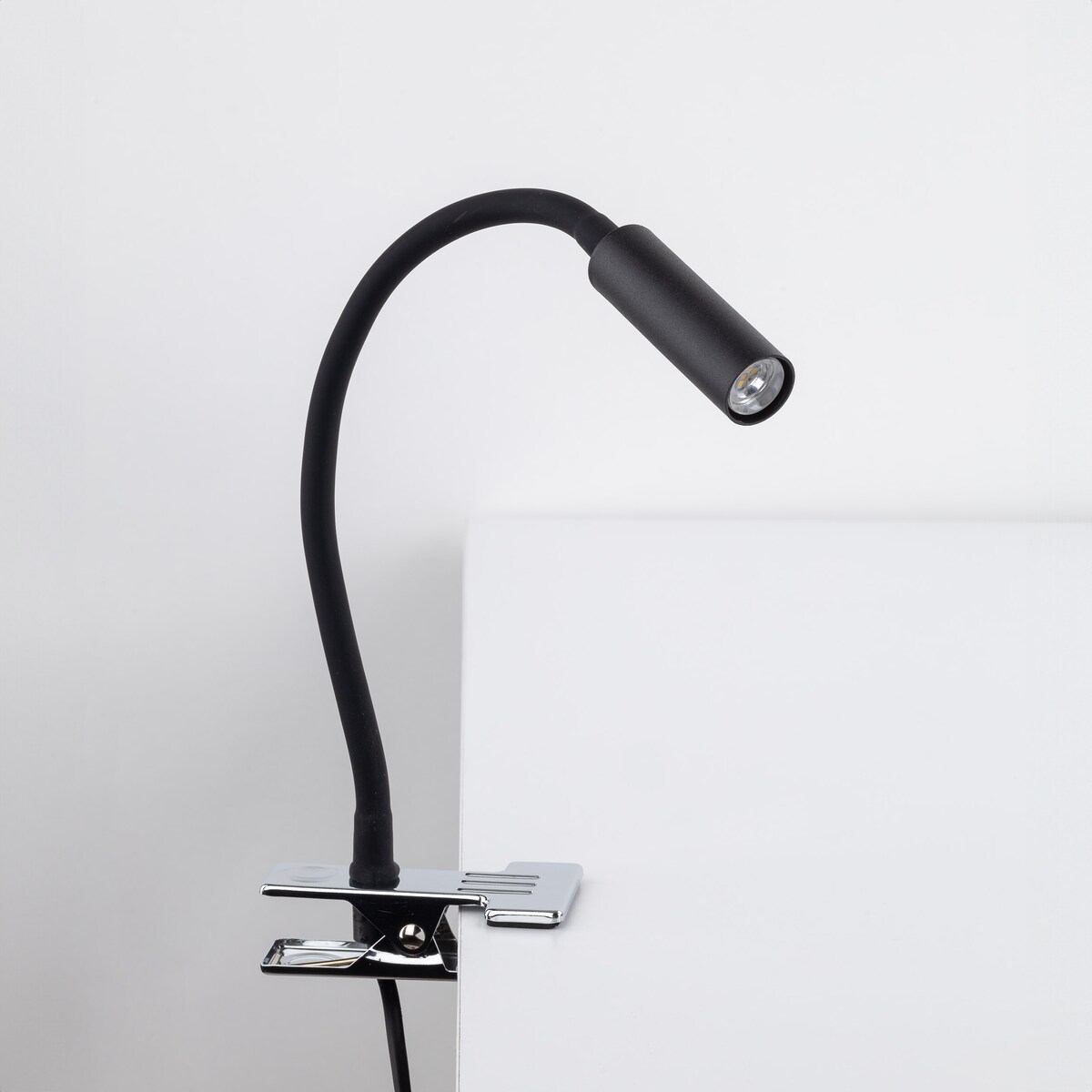 Lampa biurkowa na klips LAGOS BLACK TK Lighting czarna G9 do pracy nauki czytania 27 cm