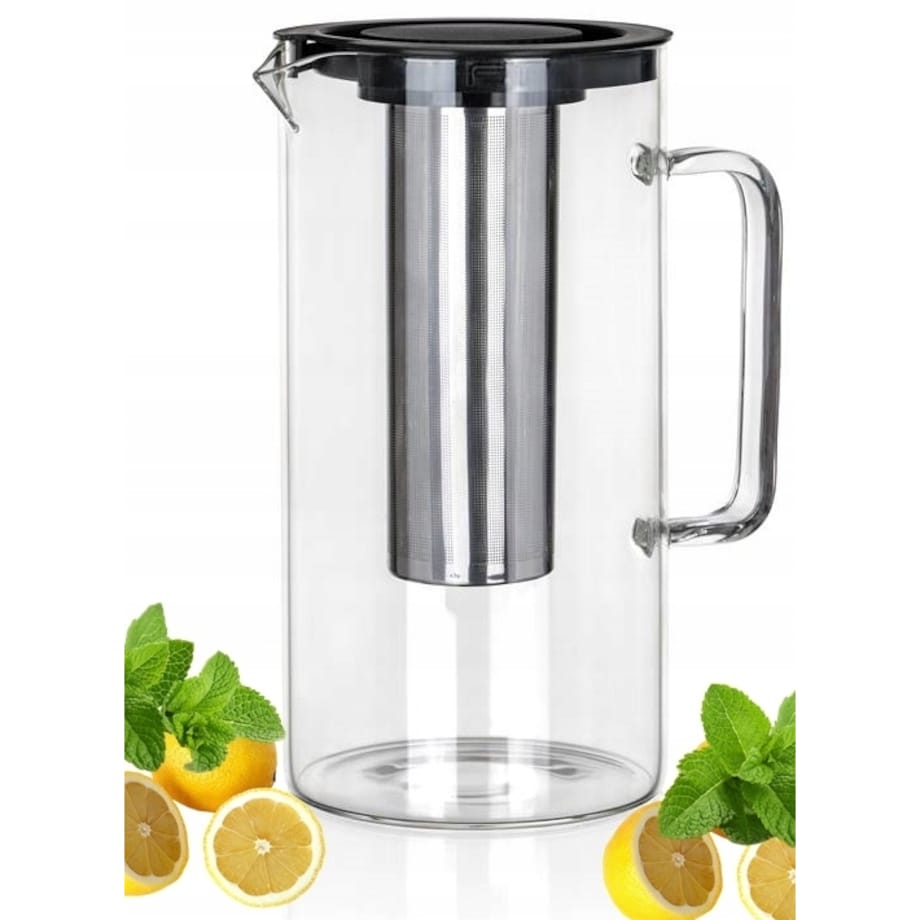 DZBANEK SZKLANY Z ZAPARZACZEM 2,5 L banquet sitko na herbatę zioła napoje