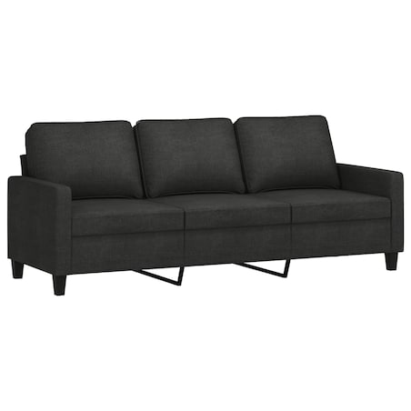 vidaXL Sofa 3-osobowa, czarna, 180 cm, tapicerowana tkaniną