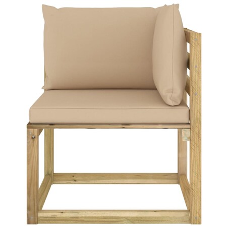 vidaXL Ogrodowe siedziska narożne, poduszki 2 szt., impregnowana sosna