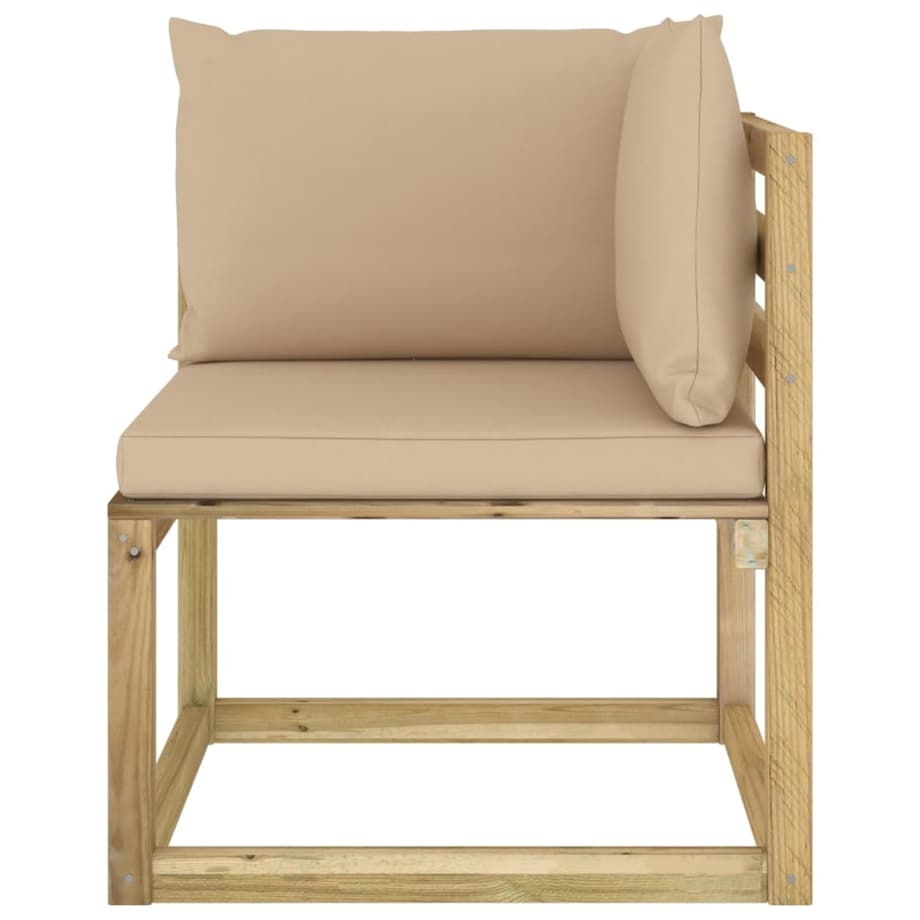 vidaXL Ogrodowe siedziska narożne, poduszki 2 szt., impregnowana sosna