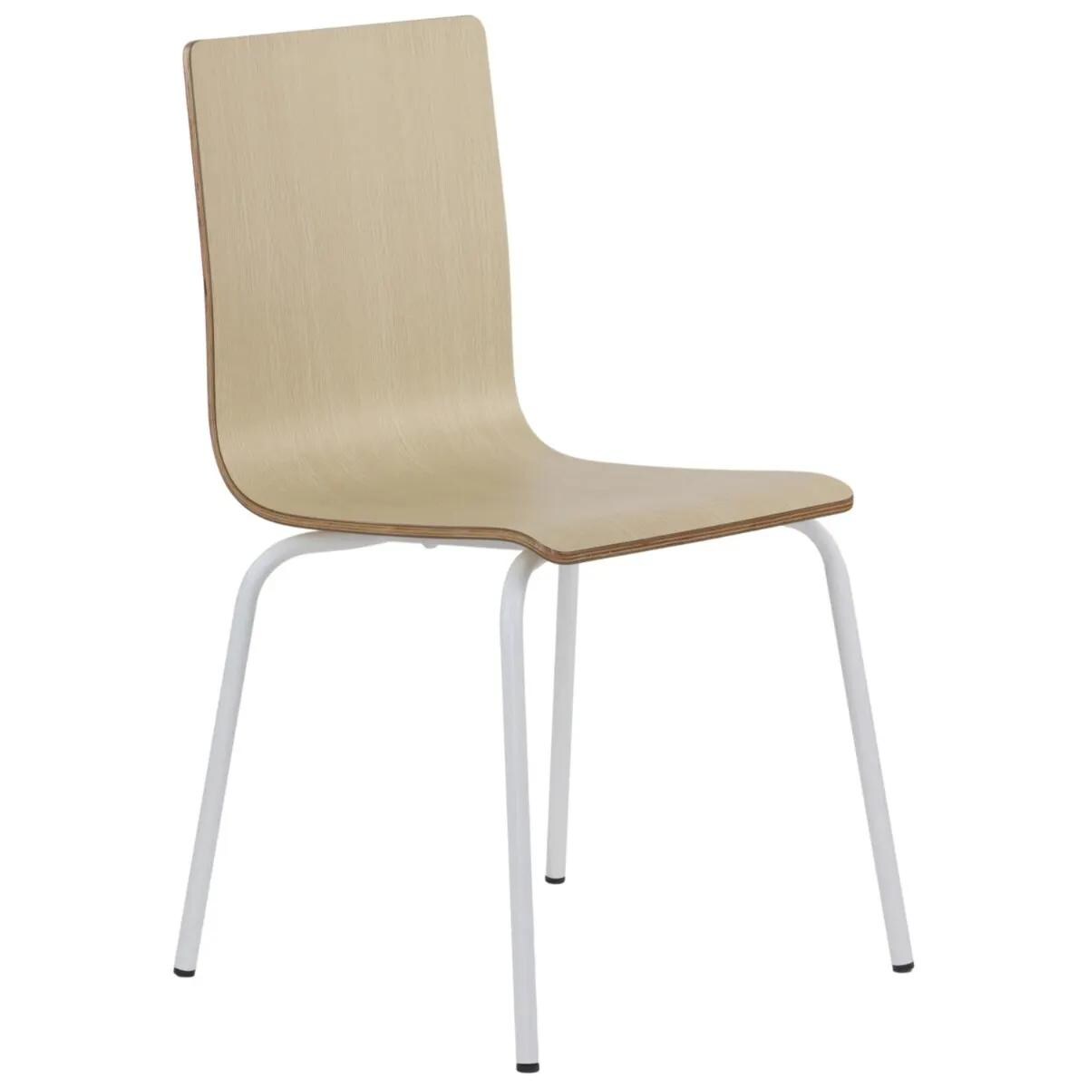 Krzesło ze sklejki laminowanej WERDI B naturalne/białe
