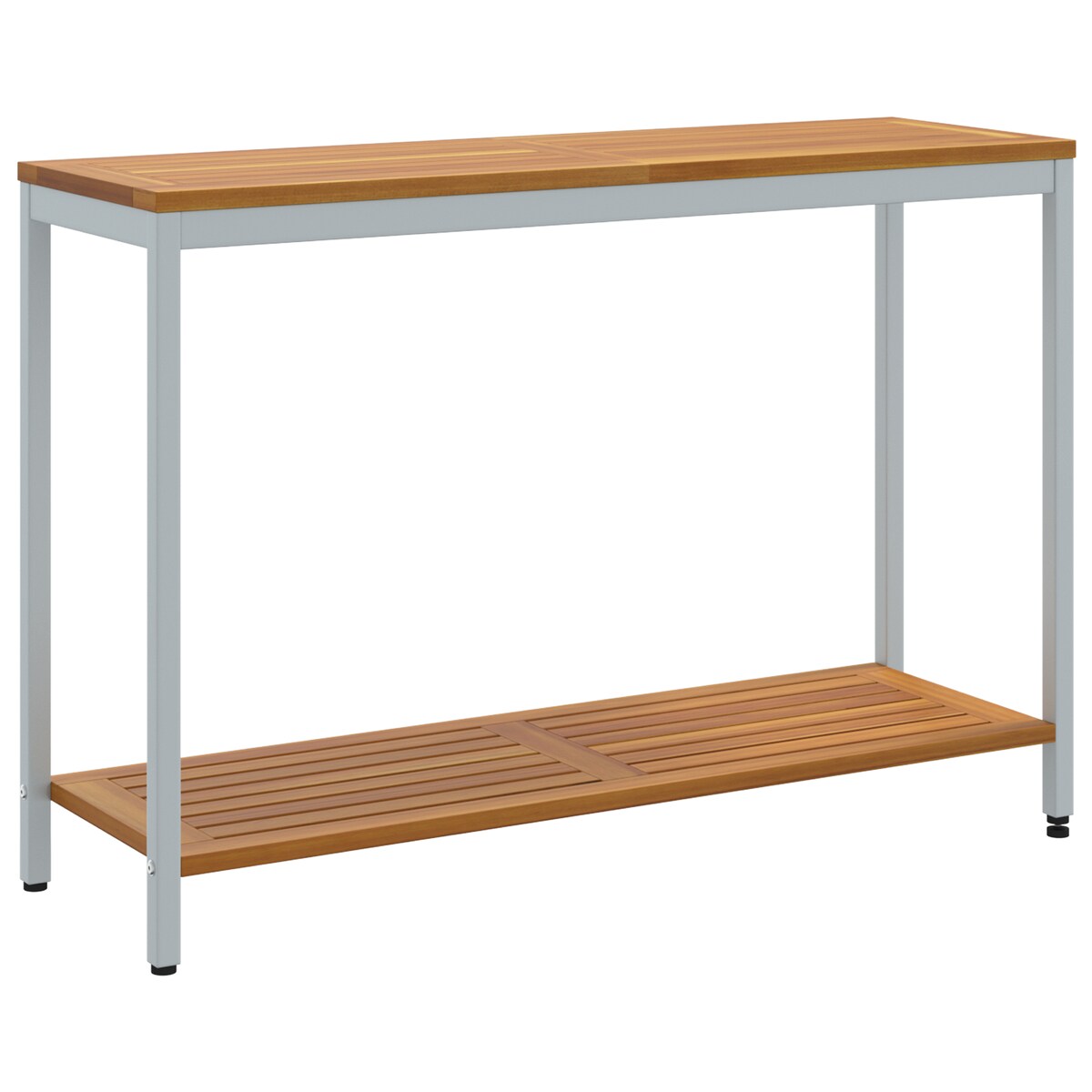 vidaXL Stół ogrodowy Naturalny i Szary 35x110x75 cm z litego drewna i stali