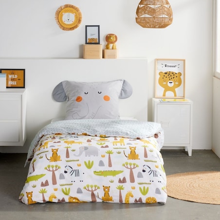 Komplet pościeli dziecięcej z uszkami 140x200 cm MATTINA słonik