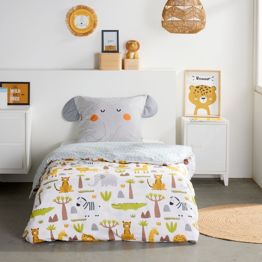 Komplet pościeli dziecięcej z uszkami 140x200 cm MATTINA słonik