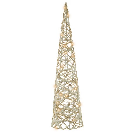 Zestaw 3 dekoracji świątecznych TUELSO Choinka 60/80/100 cm Biały/ złoty