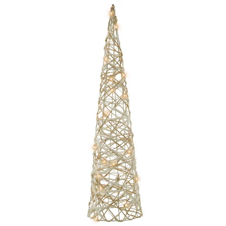 Zestaw 3 dekoracji świątecznych TUELSO Choinka 60/80/100 cm Biały/ złoty