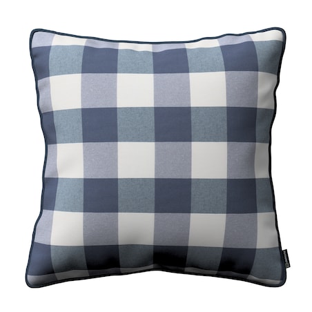 Poszewka Gabi na poduszkę 45x45 granatowo-biała krata (5,5x5,5cm)