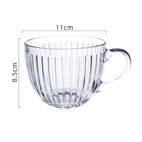 Filiżanka szklanka ryflowana duża 460 ml 1szt SZK152