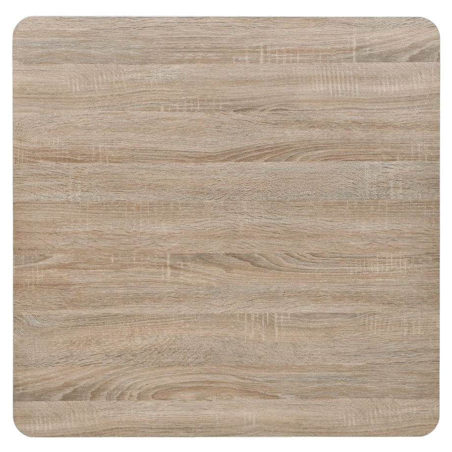 vidaXL Stolik bistro z MDF na stalowej podstawie, 80x80x75 cm, dębowy