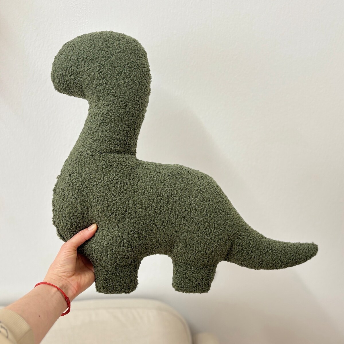 Poduszka Dinozaur boucle zielony