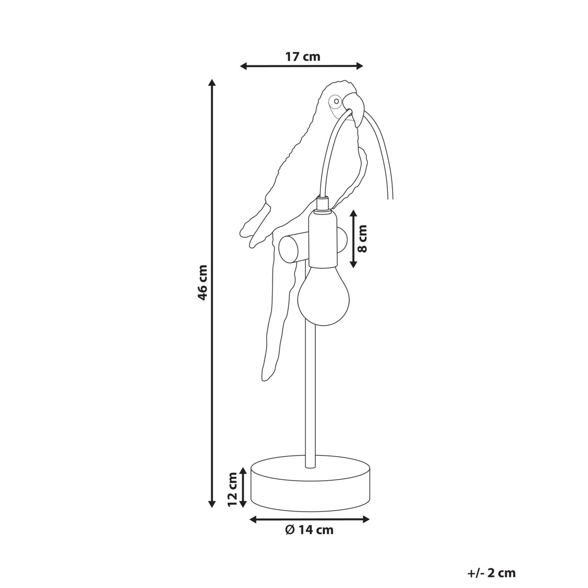 Lampa stołowa Papuga SINATRA Złoty