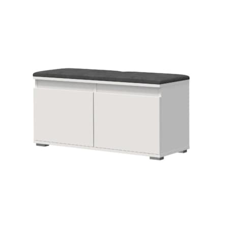 Szafka na buty z siedziskiem i wieszakiem SINGAPUR 100 biała/szara