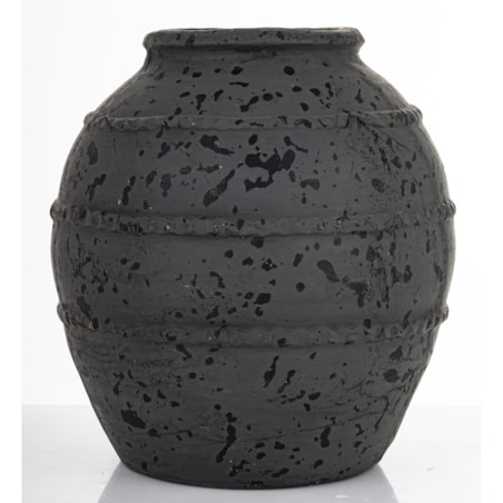 Wazon ceramiczny 24x19x19 cm ABARREL-2 czarny small