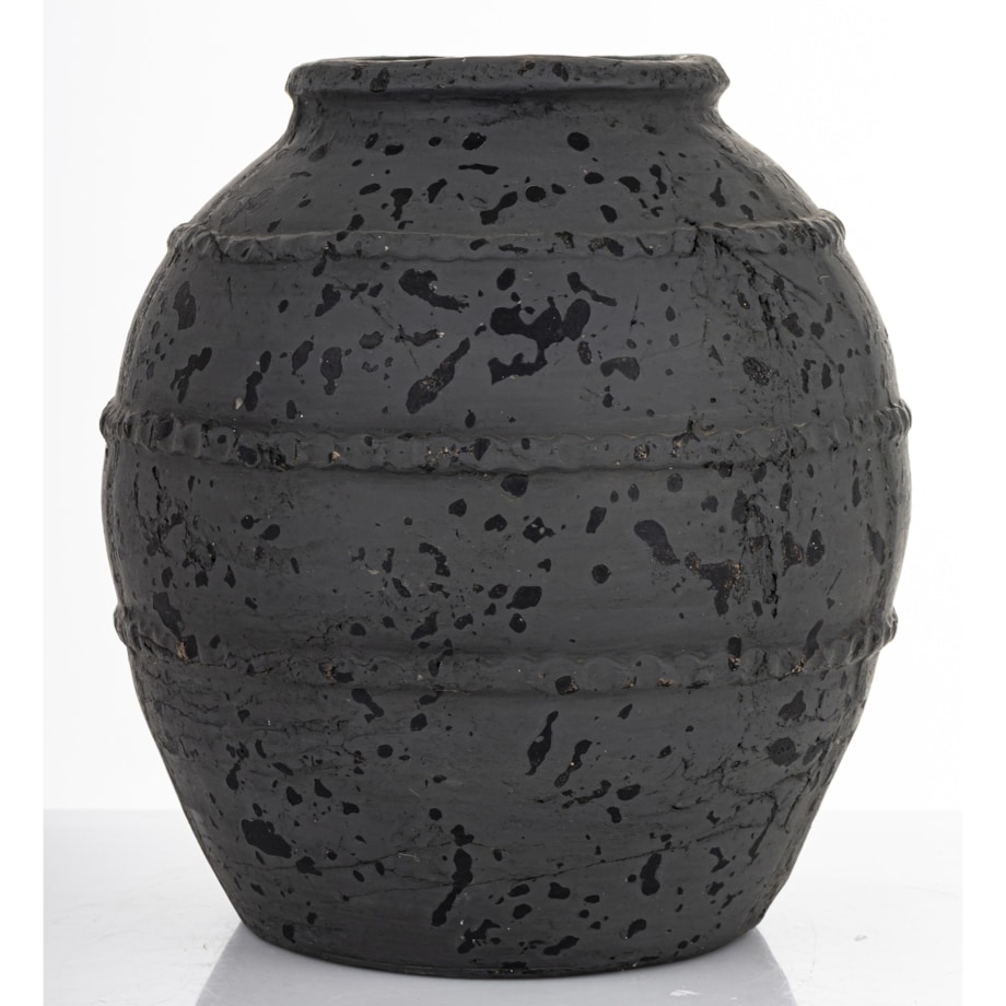 Wazon ceramiczny 24x19x19 cm ABARREL-2 czarny small