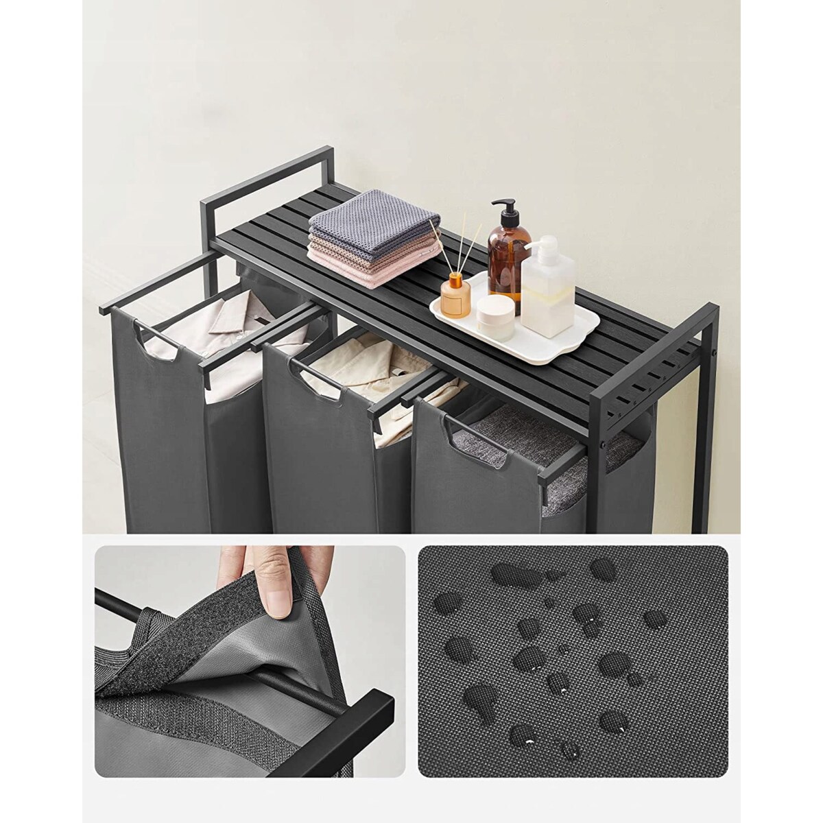 Szafka Łazienkowa 92,5X33X72 Cm Szary, Czarny