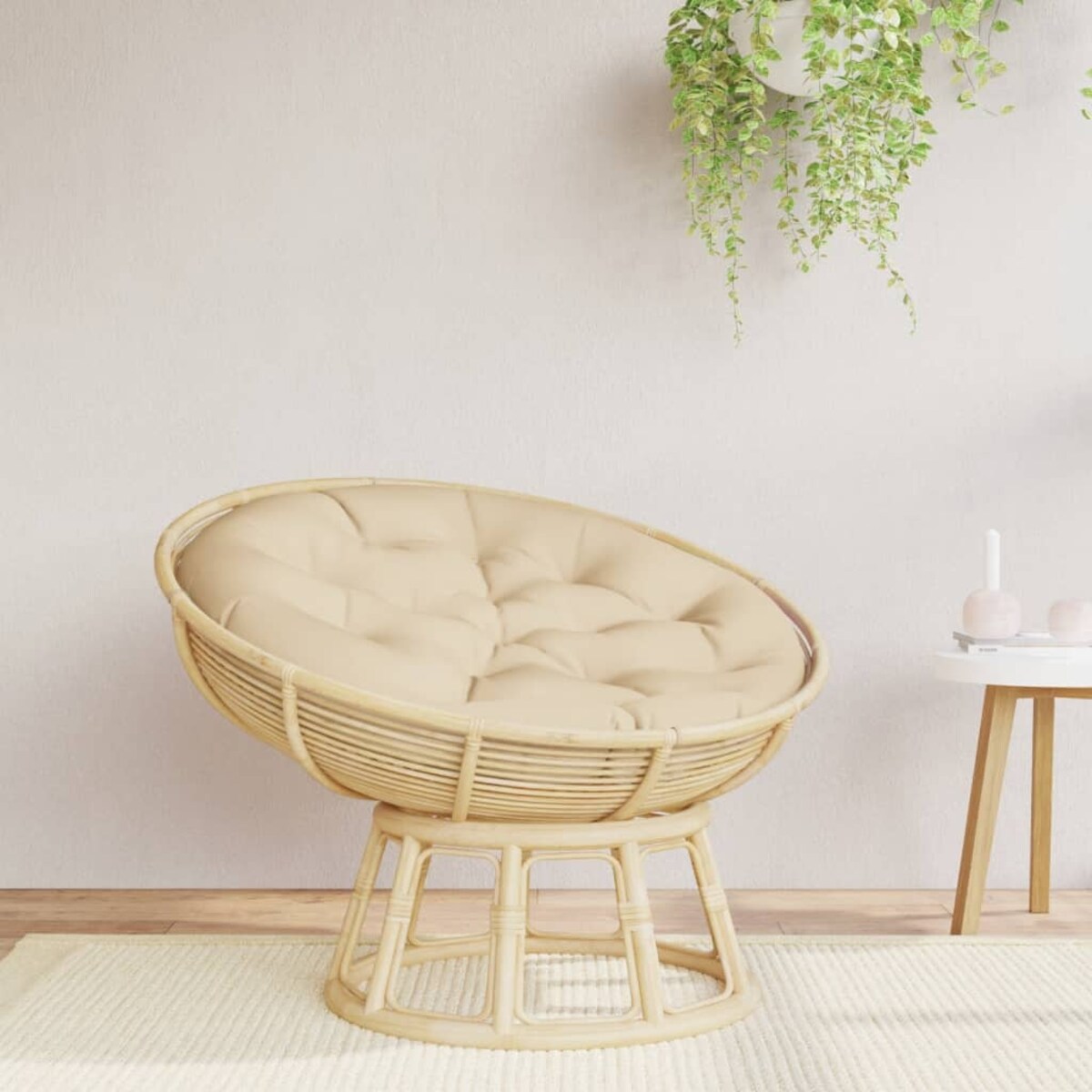 vidaXL Okrągła poduszka, beżowa, Ø 100 x11 cm, tkanina Oxford