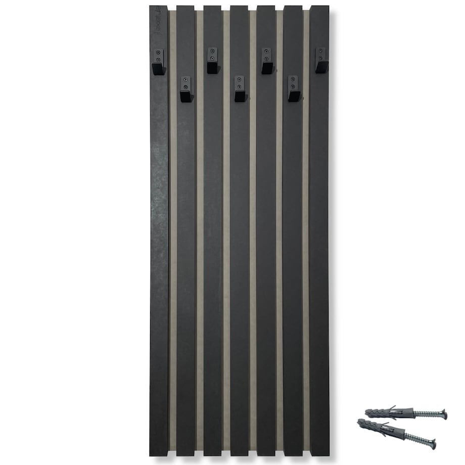 Drewniany wieszak na ubrania Lamele 98cm moduł 40cm czarny