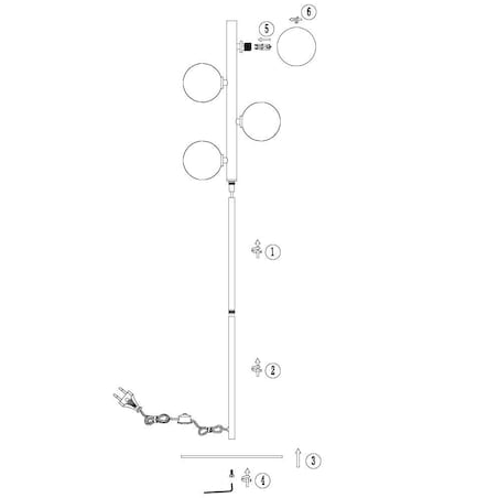 Loftowa LAMPA podłogowa TYCHO 45774/04/02 Lucide stojąca OPRAWA szklane kule przydymione mosiądz