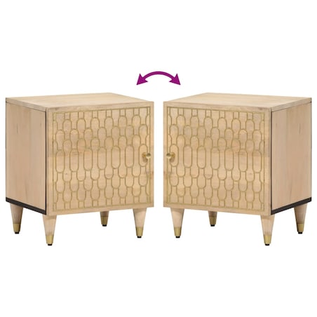 vidaXL Szafki nocne, 2 szt., 40x33x46 cm, lite drewno mango