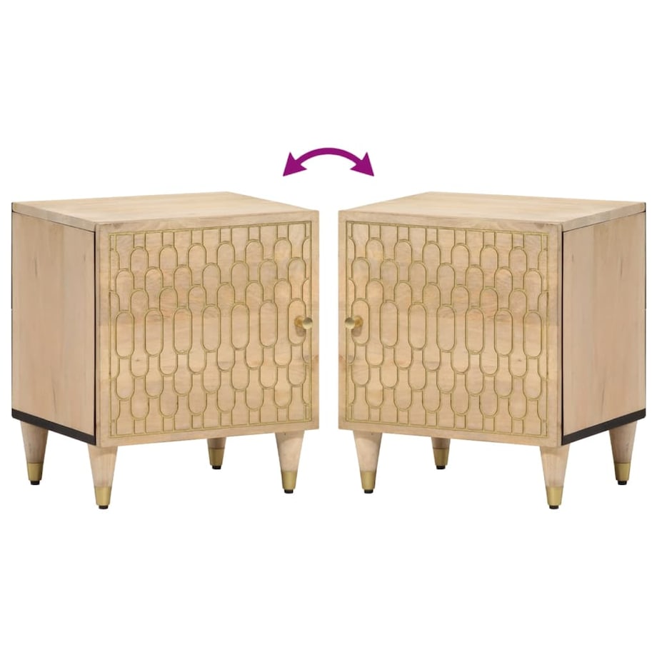 vidaXL Szafki nocne, 2 szt., 40x33x46 cm, lite drewno mango