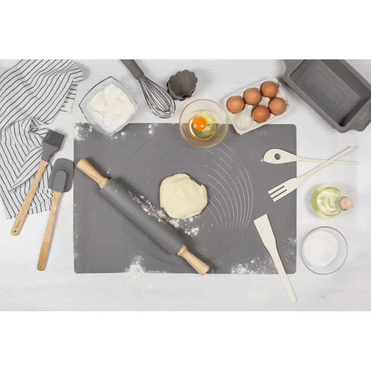 Stolnica silikonowa 60x40cm + wałek zestaw do pieczenia KLAUSBERG