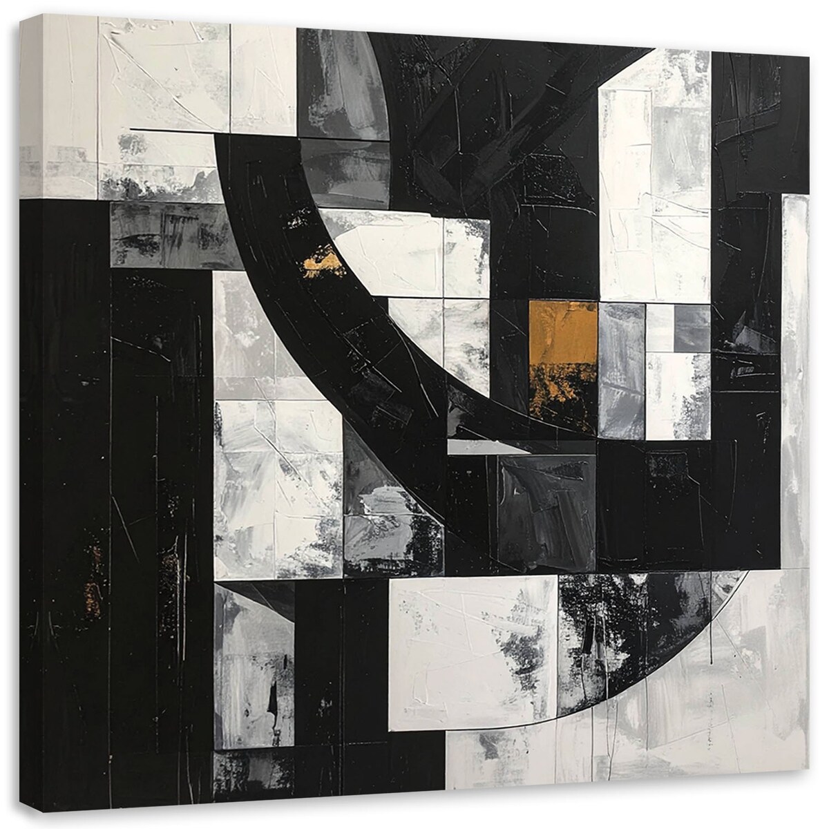 Obraz do salonu sypialni biura, Geometryczna abstrakcja czarno biała