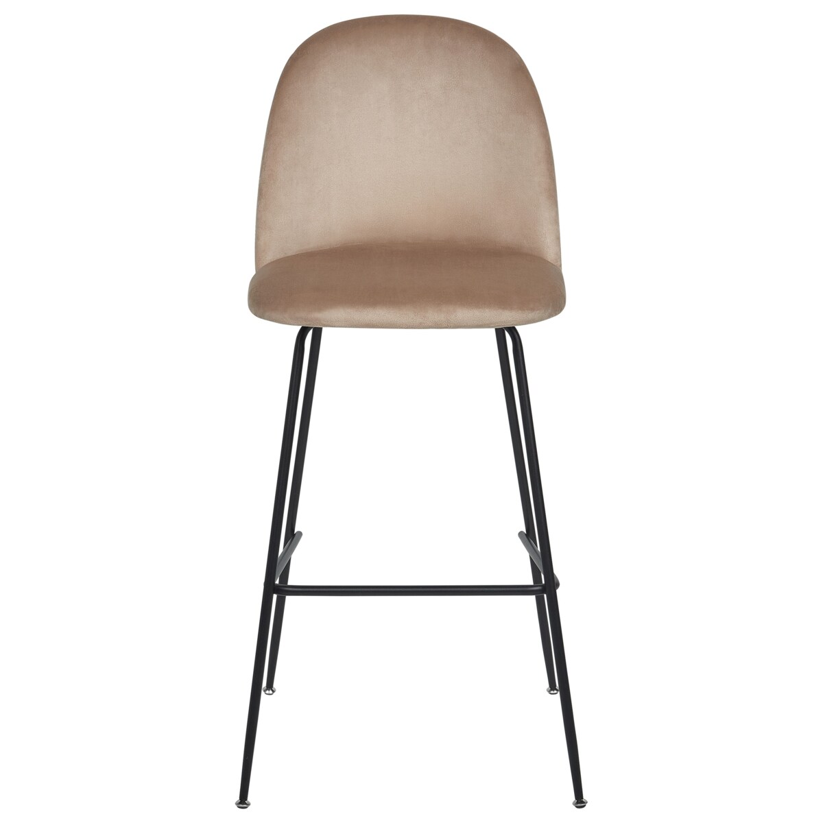 Zestaw 2 krzeseł barowych welurowy beżowoszary ARCOLA