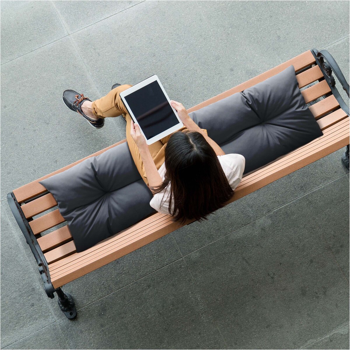 Poduszka Ogrodowa Na Huśtawkę Ławkę 120X40 Cm Na Meble Palety Wodoodporna Czarna