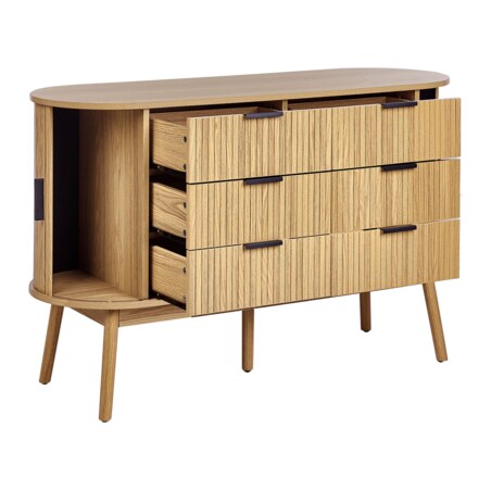 Komoda 6 szuflad jasne drewno SELAH