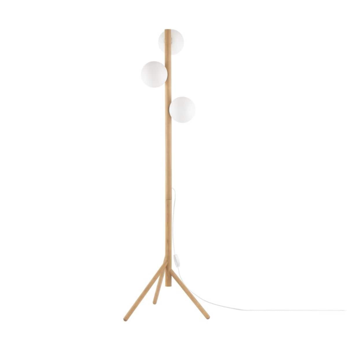 Lampa podłogowa TK Lighting ESTERA WOOD 5809, 3xG9, drewno sosna, biała-czarna, 150 cm