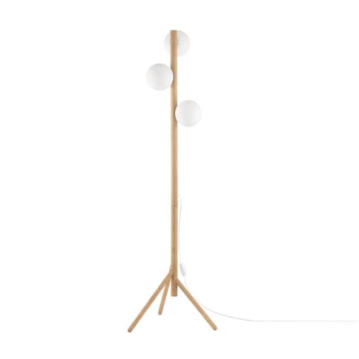 Lampa podłogowa TK Lighting ESTERA WOOD 5809, 3xG9, drewno sosna, biała-czarna, 150 cm