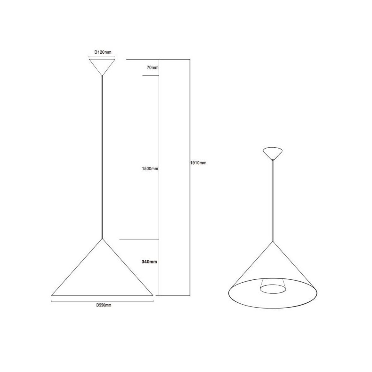 LAMPA WISZĄCA ALUMINIOWA LUNAVERA BRĄZOWA
