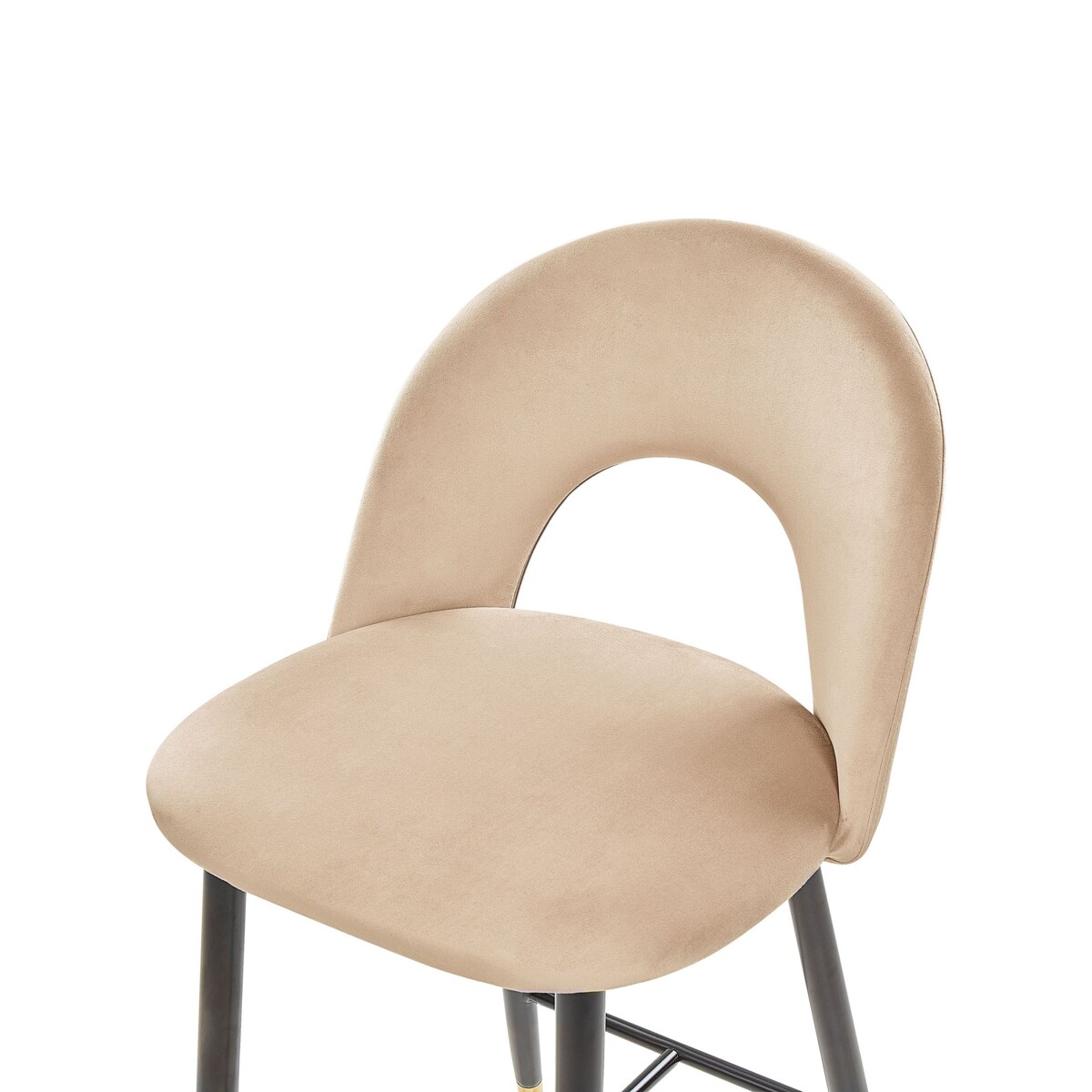 Zestaw 2 krzeseł barowych FALTON Welur Beżowy