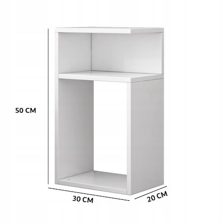Szafka nocna stolik loft biała do sypialni salonu nowoczesna 50 cm
