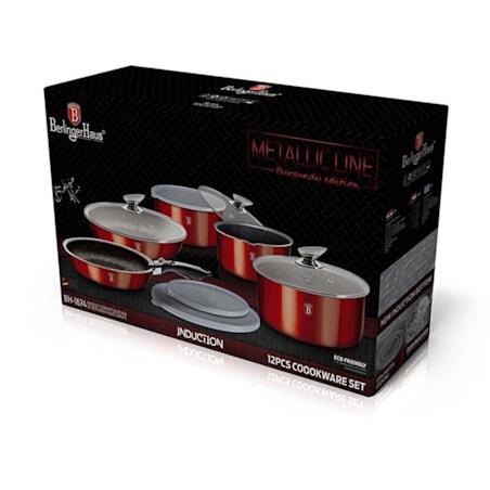 Zestaw 12 elementów garnki, patelnie, akcesoria BerlingerHaus BH-1674