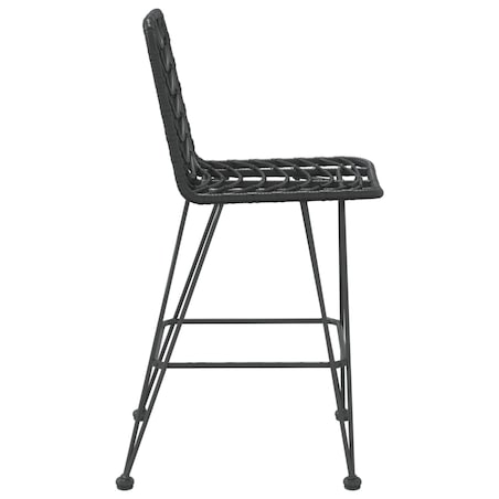vidaXL Stołki barowe, 2 szt., czarne 45x56x103,5 cm, PE, rattan i stal