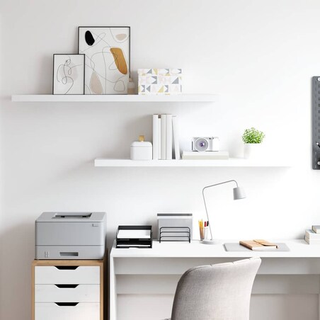 vidaXL Półki ścienne 2 szt., białe, 120x23,5x3,8 cm, MDF