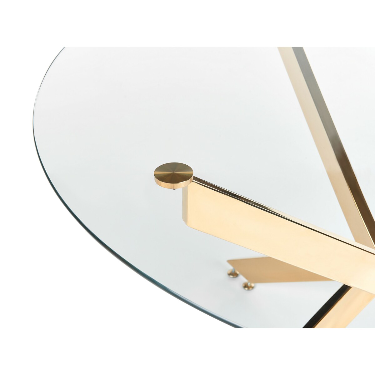 Stół do jadalni MARAMO Złoty 120 cm 120 cm Szkło hartowane